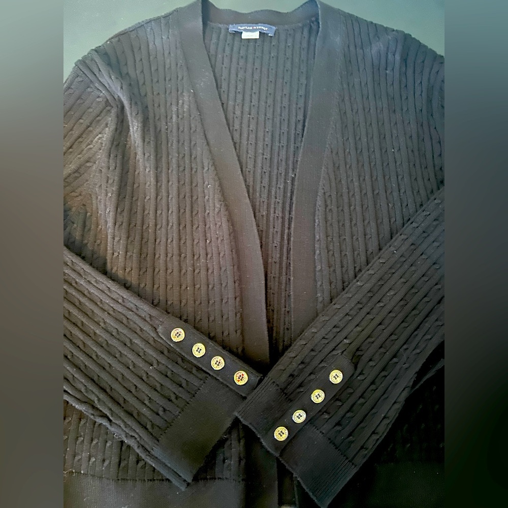 Tommy Hilfiger black cable sweater.